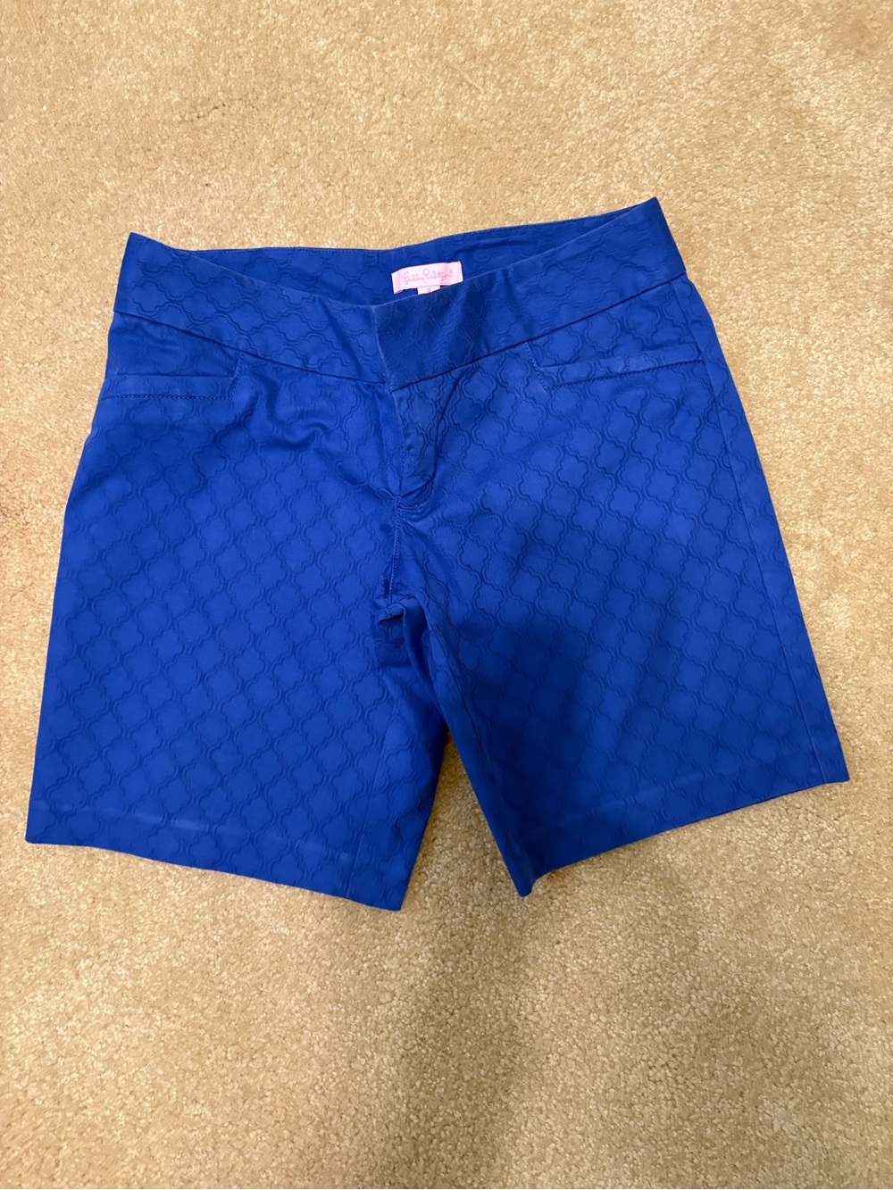 Lilly Pulitzer Royal Blue Quilted-Texture Bermuda Shorts